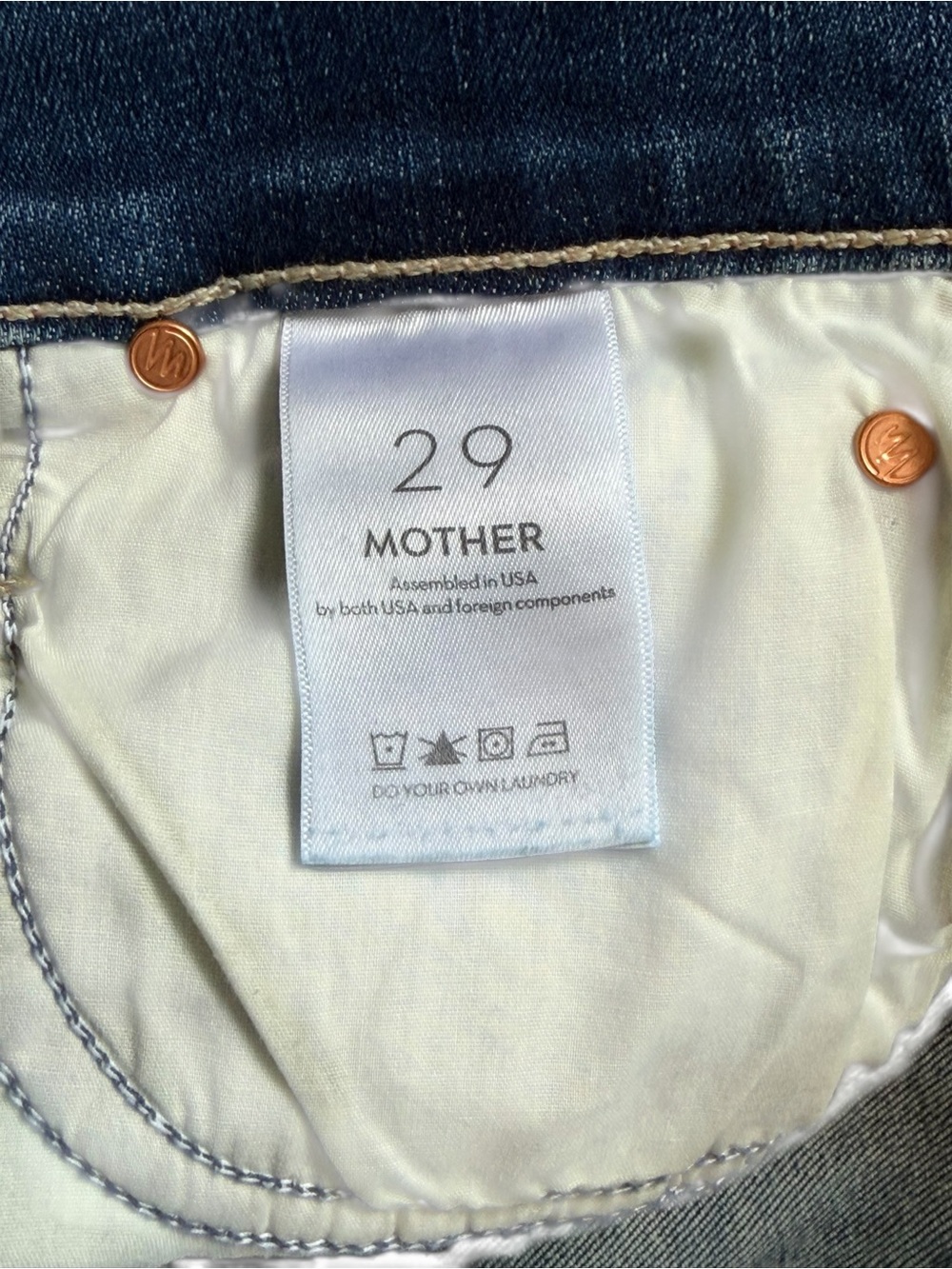 MOTHER Mid Rise Dazzler Ankle Step Fray Jeans Blue size 29 - Picture 5 of 9